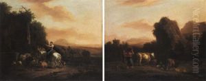 Paesaggio Con Figure Ed Animali by Abraham Jansz. Begeyn