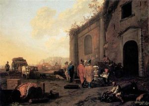 A Levantine Port Scene by Abraham Jansz. Begeyn