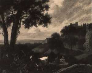 A Mountainous Landscape With Shepherds And A Goat by Abraham Jansz. Begeyn