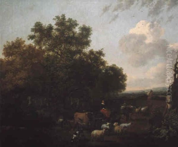 Scene Pastorale Dans Une Clairiere - view 1