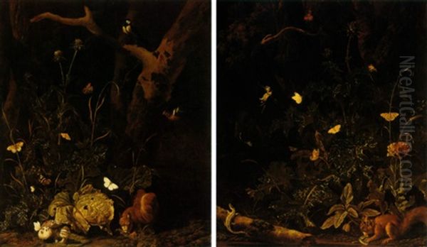 Forest Landscapes With Squirrels Birds And Insects (2) - view 1