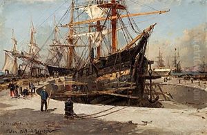 Fartyget "deux-amis" Brest by Aleksandr Karlovich Beggrov