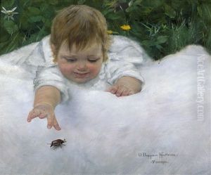 Kleines Madchen Nach Einem Maikafer Greifend by Olga Feodorovna Beggrow-Hartmann