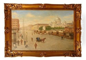 Vue Populaire De La Perspective Nevsky Au Xixeme Siecle by Alexander Begrov