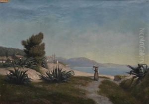 Vue De Mer by Alfred Edouard Beguin