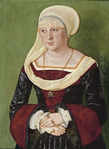 Portrait Of Anna Scheit In Red And Black Costume - view 1