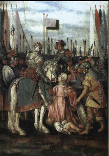 Eine Frau Mit Kind Bittet Kaiser Trajanus Um Gerechtigkeit Fur Ihr Volk - view 1