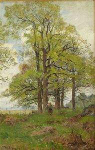 Sommarlandskap Med Flicka I Skogsglanta by Vilhelm Emanuel Behm