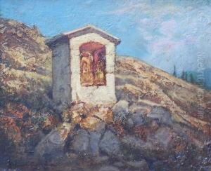 Madonnenbild Bei Torri Delle Belle Donne Am Gardasee by Curt Agthe