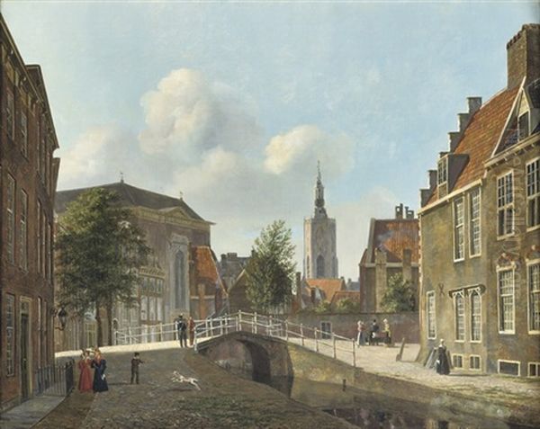 Daily Activities Along The Paviljoensgracht With The St. Jacobskerk In The Distance, The Hague - view 1