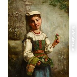 Junge Romerin Mit Blumenstrausschen Junge Romerin Mit Blumenstrausschen