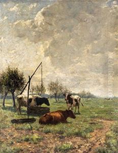 Kuhe Auf Der Weide by Friedrich Behrendt