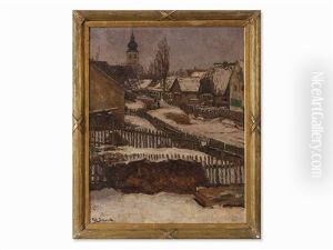 Village In Winter by Fritz Behrendt