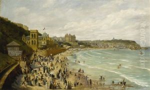 A View Of Scarborough by Adolphe Behrens