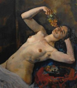 Reizvoller Akt Einer Bacchantin by Frank Louis Behrens