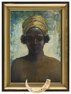 Woman In Yellow Turban by Adolf Behrmann