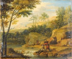 Le Repos Pres D'une Cascade by Joachim-Franz Beich