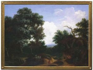 Waldumsaumter Hohlweg Mit Blick Auf Eine Lichtdurchflutete Mediterrane Landschaft by Joachim-Franz Beich