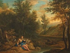 Fluslandschaft Mit Der Busenden Maria Magdalena by Joachim-Franz Beich