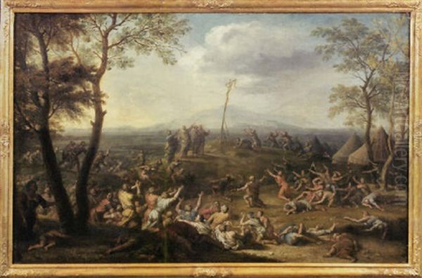 Moses Errichtet Auf Gottes Geheis Die Eherne Schlange, Um Das Volk Israel Vor Einer Todlichen Krankheit Zu Retten - view 1