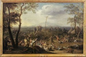 Moses Errichtet Auf Gottes Geheis Die Eherne Schlange, Um Das Volk Israel Vor Einer Todlichen Krankheit Zu Retten by Joachim-Franz Beich