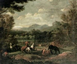 Arkadische Landschaft An Einem Spaten Sommerabend