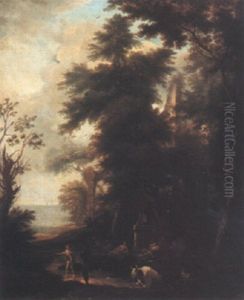 Landscape With Figures And Cattle, Seascape Beyond