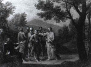Christus Mit Kreise Seiner J_nger Den Taubstummen Heilend by Joachim-Franz Beich