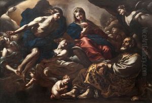 La Virgen Y San Pedro Rodeados De Angeles by Giovanni Battista Beinaschi