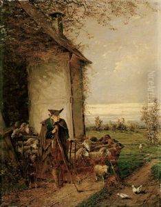 Schafer Mit Herde