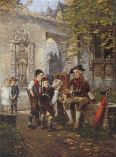 Kinder Bestaunen Weisse Mause In Einem Kafig - view 1
