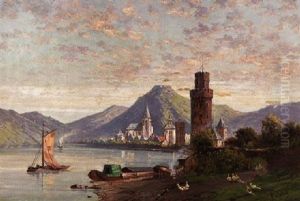 Das Rheintal Bei Oberwesel by Fritz Beinke