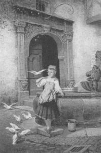 Madchen Mit Tauben by Fritz Beinke