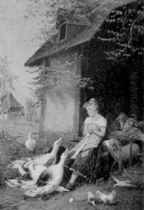Gansemadchen by Fritz Beinke