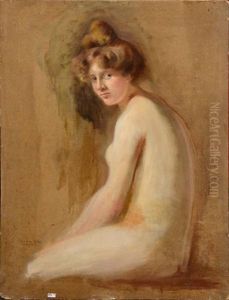 Jeune Fille Nue Assise (esquisse) by Pablo Antonio Bejar Novella