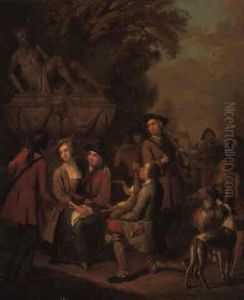 Huntsmen Presenting Game To A Gentleman And His Companion