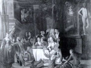 Frohliche Geselischaft In Einem Patrizierhause by Ignace van der Beken