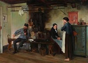 Interior From Munich With Two Women And A Man Playing The Violin Interior From Munich With Two Women And A Man Playing The Violin