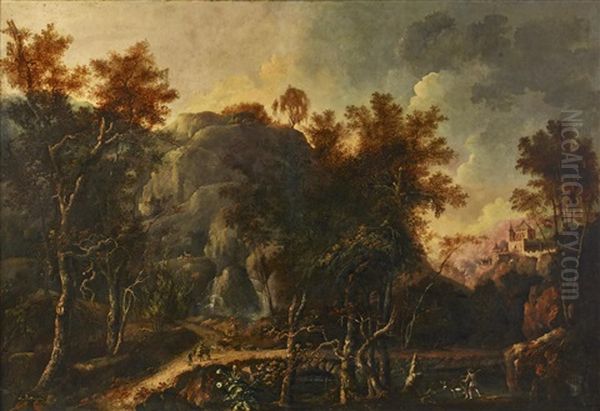 Bergslandskap Med Figurer - view 1