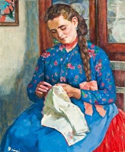Kezimunkazo Lany by Victor Belanyi