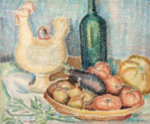 Nature Morte Au Coq En Ceramic by Pierre De Belay