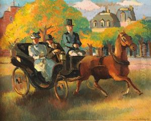 La Caleche Aux Champs Elysees by Pierre De Belay