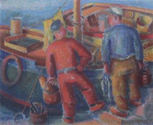 Deux Marins En Discussion Sur Le Quai