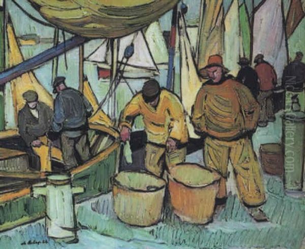 Animation Sur Le Quai, Retour De Peche - view 1