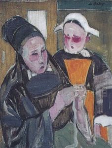 Jeunes Bretonnes En Coiffe De Pontivy by Pierre De Belay