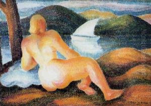 Nu Devant La Mer St-tropez by Pierre De Belay