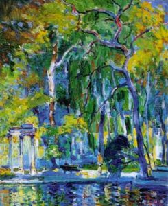Arbres Bleus Au Parc Monceau by Pierre De Belay