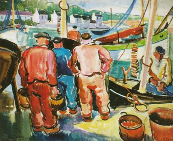 Audierne - Marins Sur Le Quai - view 1