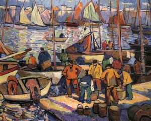 Les Pecheurs A Douarnenez by Pierre De Belay