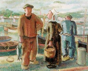 Retour De Peche - Conversation Sur Le Port by Pierre De Belay